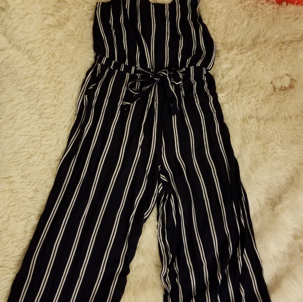 Striped Navy Blue Jumpsuit